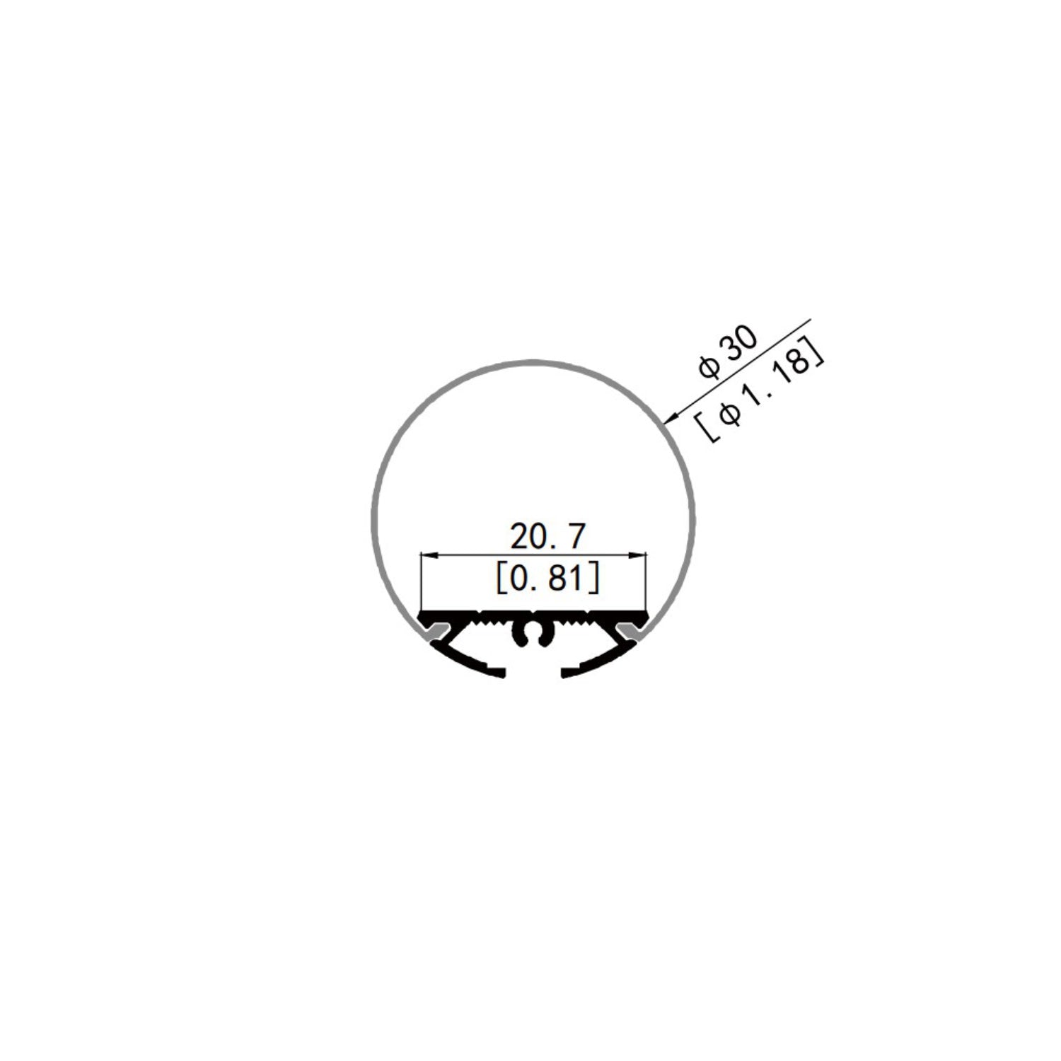 Alu 3030 Pendant Round